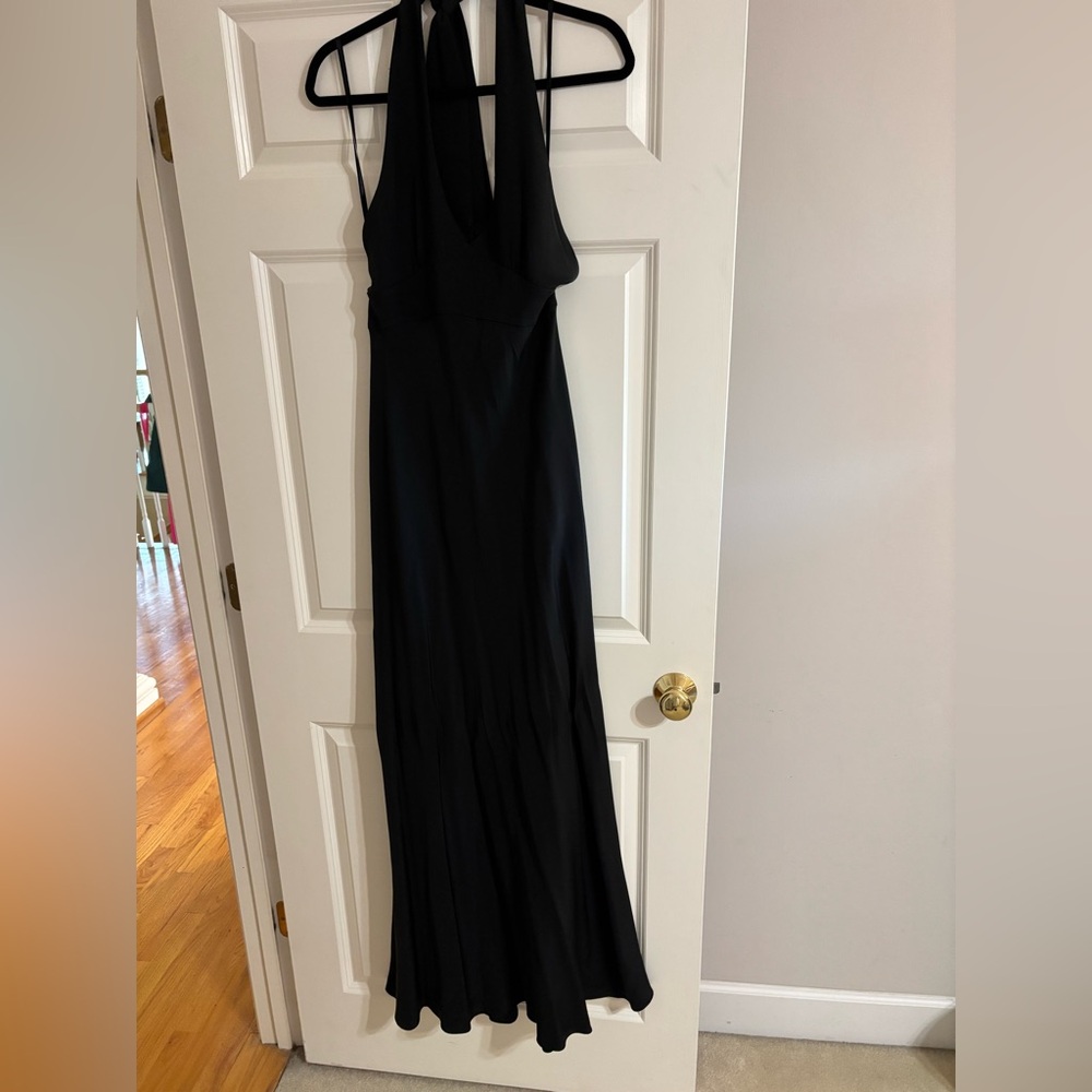 J. Crew Black Maxi Dress with Deep V-Neck
